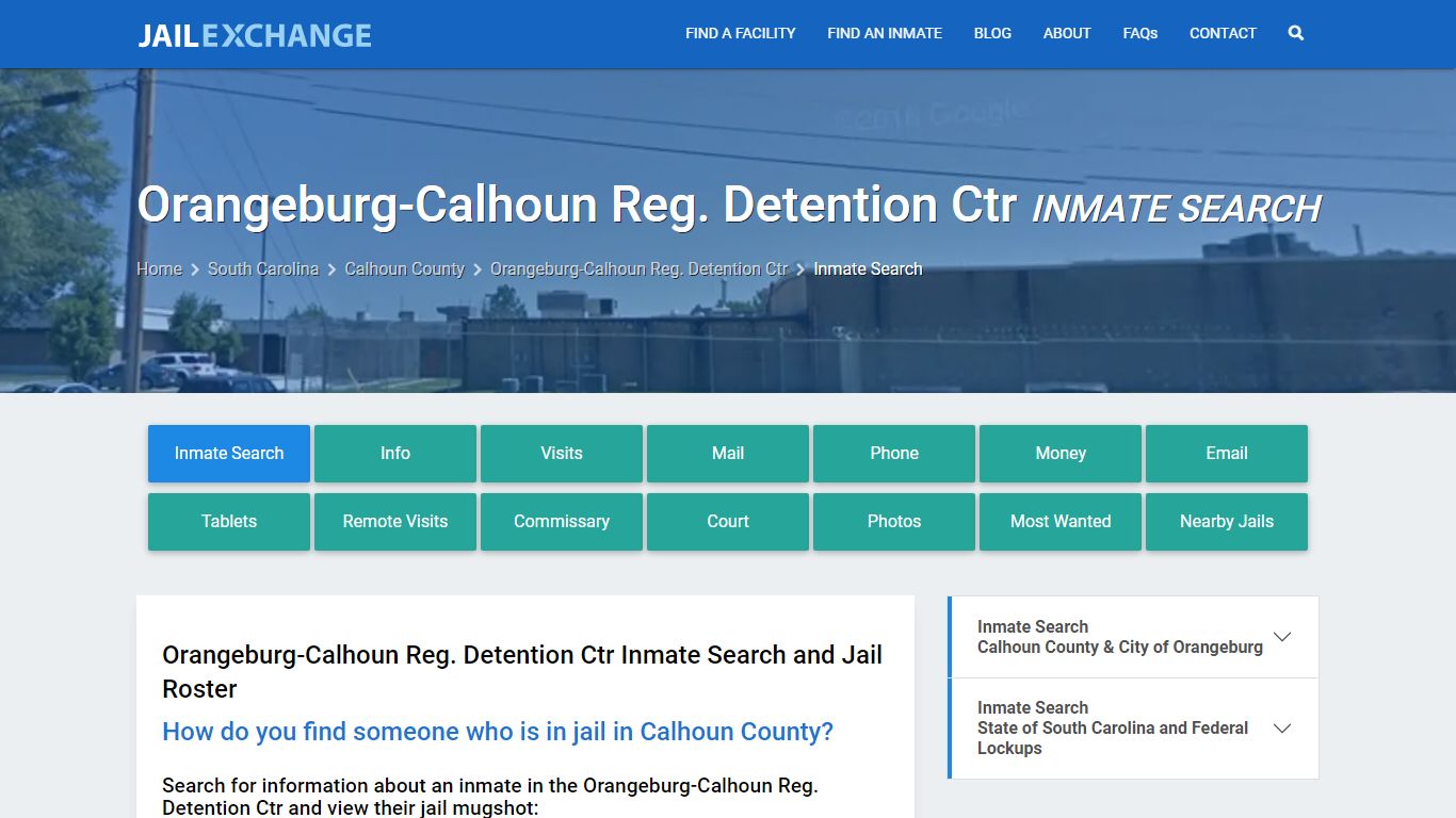 Orangeburg-Calhoun Reg. Detention Ctr Inmate Search - Jail Exchange